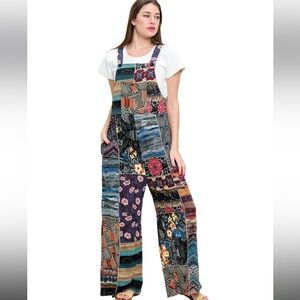 Yak & Yeti 25612 Overall Hippie Floral Patchwork Jumper.  Various sizes.